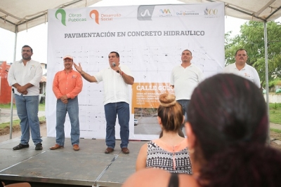 Anuncia alcalde inicio de 3 nuevas obras viales; calles en concreto y empedrado ahogado en cemento