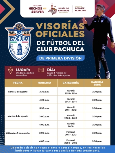 Israel Santillán fortalece el impulso al deporte con visorías del Club Pachuca