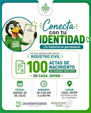 Casa Joven Coapinole acercará expedición gratuita de actas de nacimiento