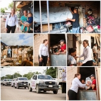 Héctor Santana y Margui Zuñiga entregan apoyo a familias afectadas por inundaciones
