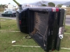 Despistado automovilista volcó camioneta que conducía, en la avenida Grandes Lagos de Fluvial Vallarta