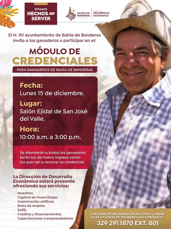 San José del Valle será sede del módulo de credenciales para ganaderos