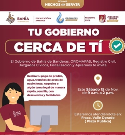 La Jornada &quot;Tu Gobierno Cerca de Ti&quot; llegará a Valle Dorado