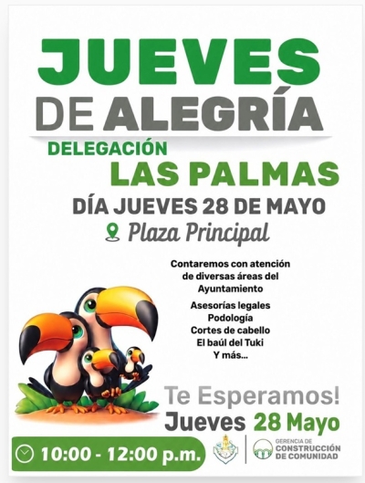 Invitan a “Jueves de Alegría” en la delegación Las Palmas