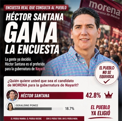 Héctor Santana ya ganó la encuesta de Morena