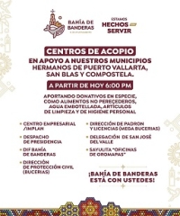 Bahía de Banderas se une en solidaridad con Puerto Vallarta, San Blas y Compostela tras las recientes inundaciones