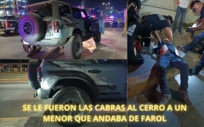 Es apenas un niño, pero por andar de “farol” en una poderosa Ford Bronco, atropelló a un...