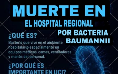 “Bacteria Baumannii” en el Hospital Regional; muere hombre por presunta infección